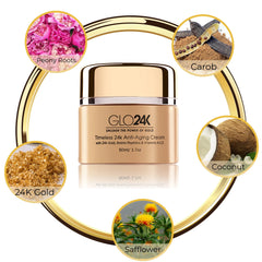 GLO24K Anti-Aging Face &amp; Neck Cream with 24K Gold, Retinol &amp; Hyaluronic Acid