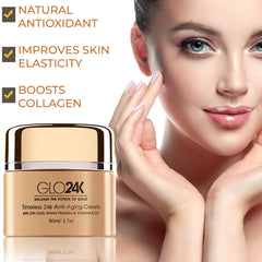GLO24K Anti-Aging Face &amp; Neck Cream with 24K Gold, Retinol &amp; Hyaluronic Acid
