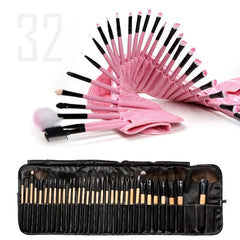 Sculptor 32-Piece Professional Makeup Brush Set – Wooden Handles, Ultra-Soft Vegan Bristles