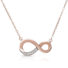 Collette Z Infinity Necklace in Sterling Silver with Rose Gold Plating – Cubic Zirconia Pendant Jewelry