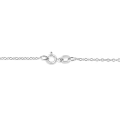 Diamond Open Heart “Love Script” Pendant Necklace – Sterling Silver Rhodium Plated