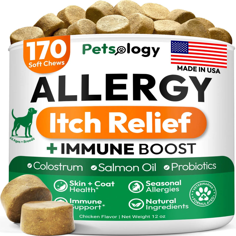 🐶 Dog Itching & Allergy Relief Chews – Skin Soothing Support for Dogs