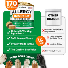 🐶 Dog Itching & Allergy Relief Chews – Skin Soothing Support for Dogs