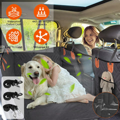 Heavy-Duty Waterproof Dog Car Seat Cover with Safety Seat Belts – Protects Seats from Hair, Mud & Scratches for back seat