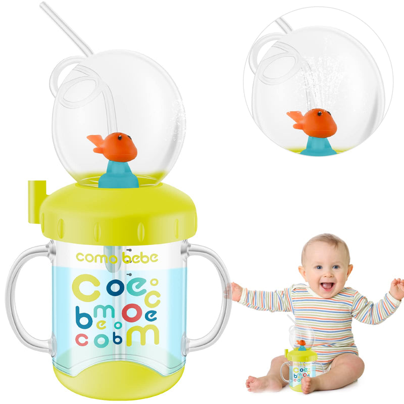 LEEZDTTXAN Baby Drinking Cup with Straw Cute Whale Squirt Water Cup 220ML Portable Diving Water Cup Creative Colorful Toddler Cups Baby Drinking Cup for Kids Boys Girls
