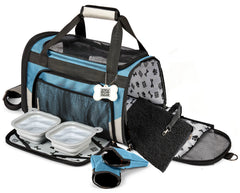 Airline Approved Pet Carrier Plus for Small Dogs &amp; Cats – Travel Carrier with Food Storage, Bowls &amp; Accessories