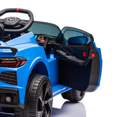 Chevrolet Corvette C8 12V Kids Ride-On Electric Car with Remote Control, LED Lights, Bluetooth &amp; Leather Seat