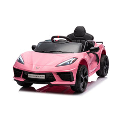 Chevrolet Corvette C8 12V Kids Ride-On Electric Car with Remote Control, LED Lights, Bluetooth &amp; Leather Seat