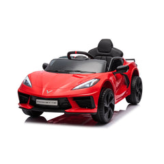 Chevrolet Corvette C8 12V Kids Ride-On Electric Car with Remote Control, LED Lights, Bluetooth &amp; Leather Seat