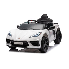 Chevrolet Corvette C8 12V Kids Ride-On Electric Car with Remote Control, LED Lights, Bluetooth &amp; Leather Seat