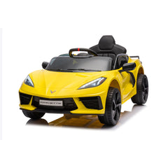 Chevrolet Corvette C8 12V Kids Ride-On Electric Car with Remote Control, LED Lights, Bluetooth &amp; Leather Seat