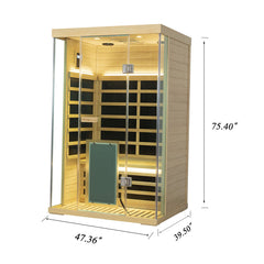 Winni Saunas 2-Person Hemlock Full-Glass Sauna - SH02