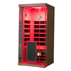 Winni 1-Person Hemlock Full Glass Spectrum Infrared Sauna - SH01