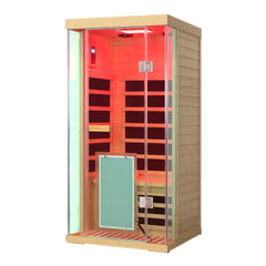Winni 1-Person Hemlock Full Glass Spectrum Infrared Sauna - SH01