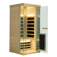 Winni 1-Person Hemlock Full Glass Spectrum Infrared Sauna - SH01