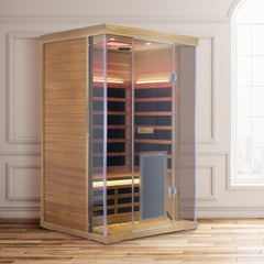 Winni Saunas 2-Person Red Cedar Full-Glass Sauna - SR02