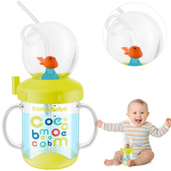 LEEZDTTXAN Baby Drinking Cup with Straw Cute Whale Squirt Water Cup 220ML Portable Diving Water Cup Creative Colorful Toddler Cups Baby Drinking Cup for Kids Boys Girls
