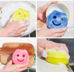 Grazieline® Dual-Sided Cleaning Sponges – 3 Pack | Long-Lasting | Multicolor Kitchen & Household Scrub Sponges